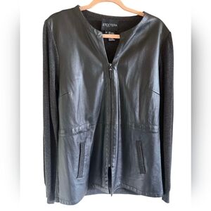 Etcetera leather and cashmere blend jacket size XL